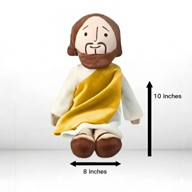 Jesus Plush Toy, Pack of 4, 10 inch, Huggable Stuffed Pillow, Religious Plushie Gift, Durable Soft Fluffy 10-inch Jesus Stuffy, Savior Toy for Kids, Christian Baptism Gifts, Church & Sunday School, Birthday & Religious Gift, Stuffed Toys for Kids
