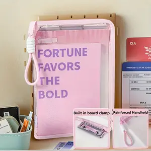 Large Capacity A4 Document Storage Bag with Zipper and Clip, Durable Multi-Purpose Organizer for Files, Documents, Pens, Office Supplies, File Folder, Office Accessories