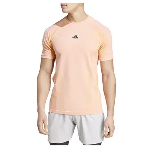 adidas Mens Pro Seamless Crew Neck Short Sleeve Athletic Tennis Casual Tops Casual - Pink