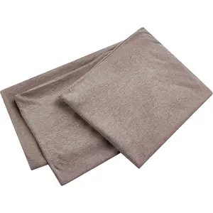 Jersey   Pillow Cover with Zipper - Luxury Soft Removable Pillow Case - Long Fuzzy - Knitted (Light Brown, 21"X54")