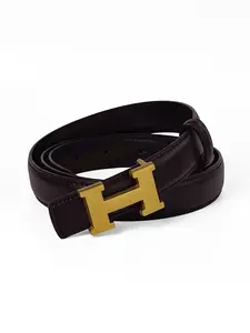 Women's H-Buckle Belt, Solid Color Versatile Design, Daily Commute & Casual Wear, Elegant Style for All Seasons