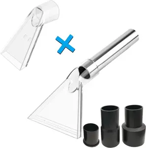 Universal Fit All Shop Vacs with 2-1/2" 1-7/8" 1-1/4" Adapters Large & Small Clear Extractor Accessory for Upholstery Carpet Cleaning Car Detailing Shop Vac Extractor Attachment