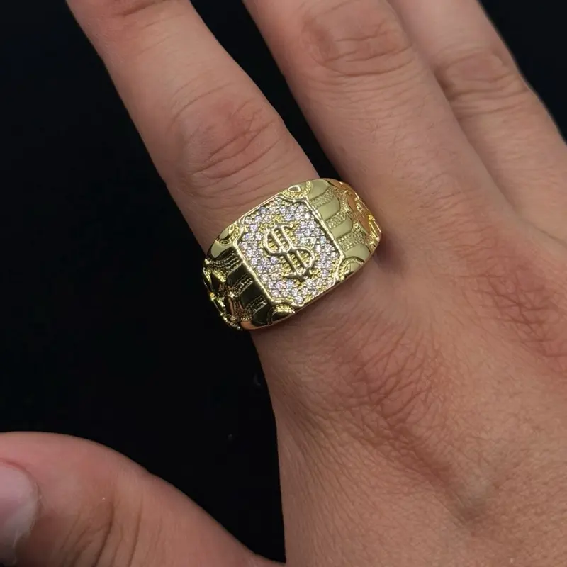 Money sign $ nugget ring jewelry non tarnish Money sign $ nugget ring jewelry non tarnish
