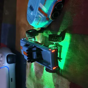 Hotfree 1/64 Mini RC Monster Truck, Metal Off-Road Stomper with Trailer, 2.4GHz Remote Control All-Terrain Vehicle, 3-Speed Adjustable, USB-C Rechargeable, Desktop Play, Indoor Outdoor Racing Toy, Fun Birthday Christmas Gift for Kids Boys