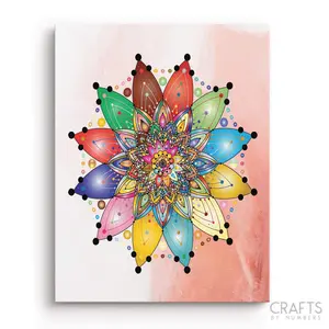 Crafts by Numbers Gratitude Mandala DIY Paint by Numbers Kit for Beginners - Toys & Hobbies