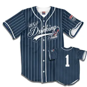 USA Drinking Team (White Pinstripe) Baseball Jersey. Jersey Baseball Shirt