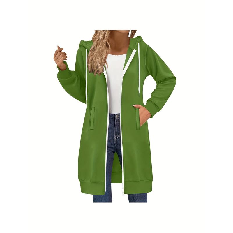 Women Casual Zip up Fleece Hoodies TunicSweatshirt Long Hoodie Jacket S-XXLFall&Winter New Arrivals