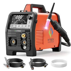 HITBOX TIG200PRO Cold TIG Welder 200A Pulse HF Spot ARC MMA with Precision Digital Adjustment & Remote Control for Thin Metals
