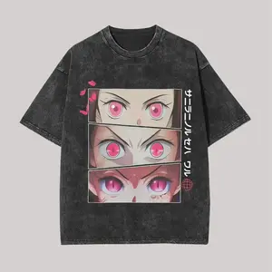 Men's Washed Printed T-Shirt - Casual Basic Tees, Unisex Everyday Wear