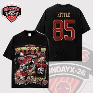Vintage George kittle 85 'Stone Cold' For 49ers Faithful High-Quality 100% Cotton T-Shirt (Made In US), Niner Gang Football Shirt, Game Day Outfits, Gift For Football Fans, Football Graphic Tee