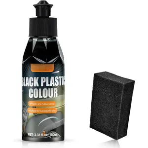 100ML Plastic Restorer, Black  Trim Restorer, Renew Protect Faded Trim Bumpers Dashboards Long Lasting Shine Easy to Apply