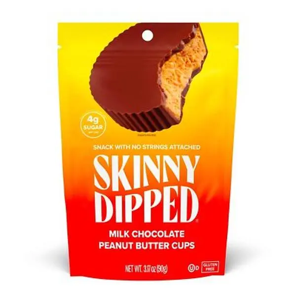 SkinnyDipped Milk Chocolate Peanut Butter Cups, 3.17 oz, Pack of 2