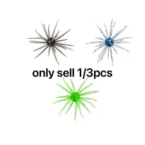 Sea Urchin Soft Bait, Realistic Fuzzy Dice Fishing Lure, Floating TPR Swimbait with Reflective Star, for Bass Fishing, Trout & Crappie Ideal for Bass Fishing with Drop Shot, Wacky Rig, Neko Rig