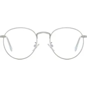 Round Glasses for Women Men Fashion Blue Light Blocking Glasses Circle Metal Wire Frame Eyeglasses