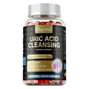 Buporai-Uric Acid Purifying Dietary Supplement Capsules, containing tart cherry fruit extract, celery seed extract, antioxidant, supports kidney health and balance,