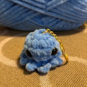Custom crochet octopus keychain