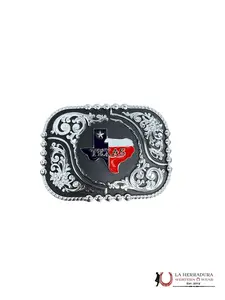 ROUND BLACK & SILVER TEXAS BUCKLE 3