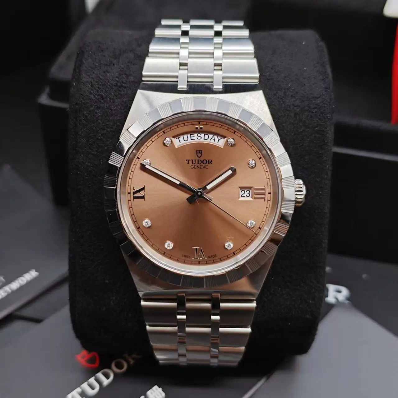 Tudor Royal M28600-0009 41mm Salmon Day Date Stainless Steel Automatic Watch