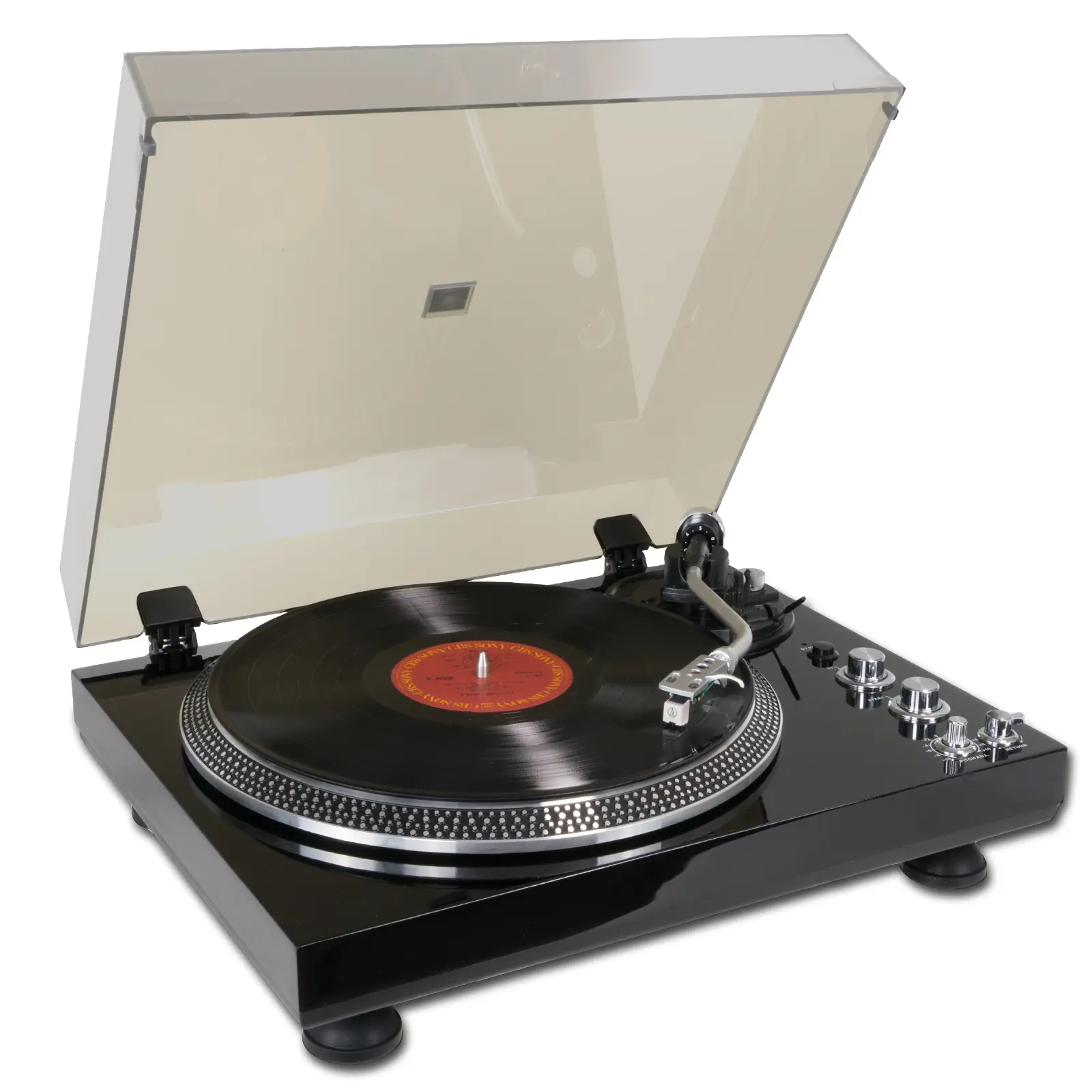 Turntable,Record Player,Antique Vinyl Record,Belt Drive Turntable,Preamplifier,33/45 Rpm, RCA Line LP Vinyl Record Player,Piano High Gloss Black,  A Day Gift For Family And Friends!