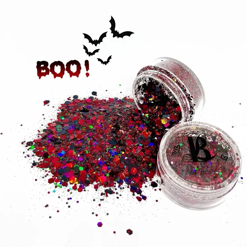 Boo chunky glitters for eyeshadow, face and nails.