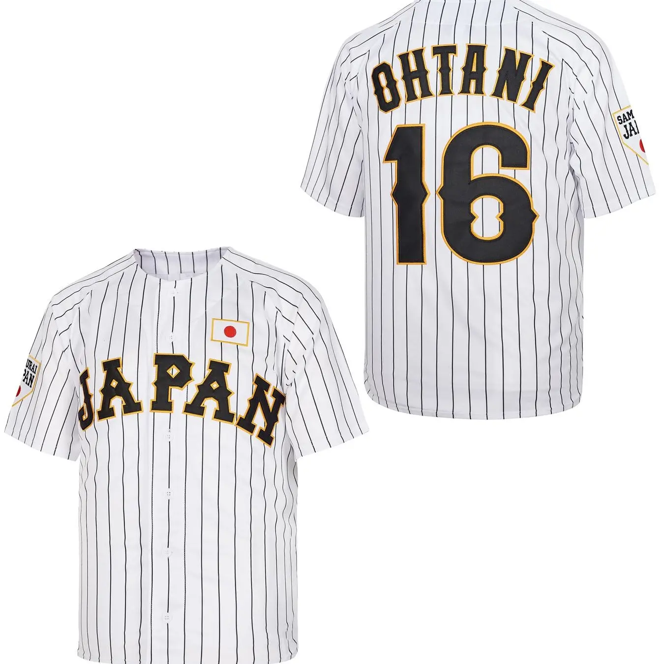 Men's Ohtani #16 Japan Hip Hop Short Sleeves Baseball Jerseys
