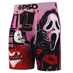 PSD Men's Daddy Ghostface Boxer Brief - Standard Length 7 Inch Inseam, Soft and Breathable Poly Blend Fabric