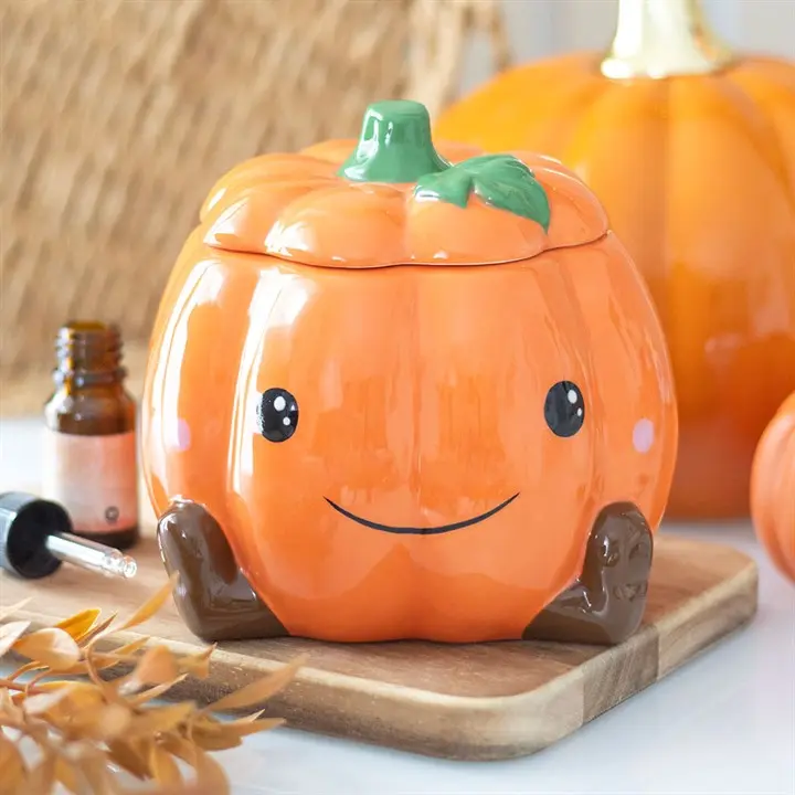 Cute Smiling Pumpkin Tealight Wax Warmer - High Quality Wax Warmers for Wax Melts, Compatible with illuminatedbymia Gel Wax Melts, Decorative Wax Warmers for Wax Melts