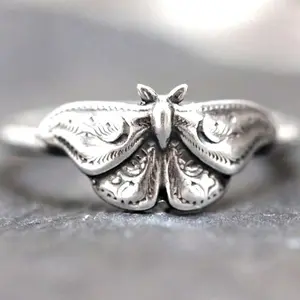 European And American Personality Creative Moth Ring Vintage Style Copper Platinum Plated Multicolor Butteringold beads Exaggerated Micro-Paved Hip-Hop tuff season ticketluostainless steel couple necklace Infinity Pinromantic teddy non traditional wedding