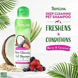 TROPICLEAN BERRY & COCONUT CAT SHAMPOO 12 OZ