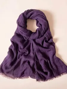 Crinkle Cotton Scarf - Purple Color, Soft Fabric, Ideal for Casual Wear