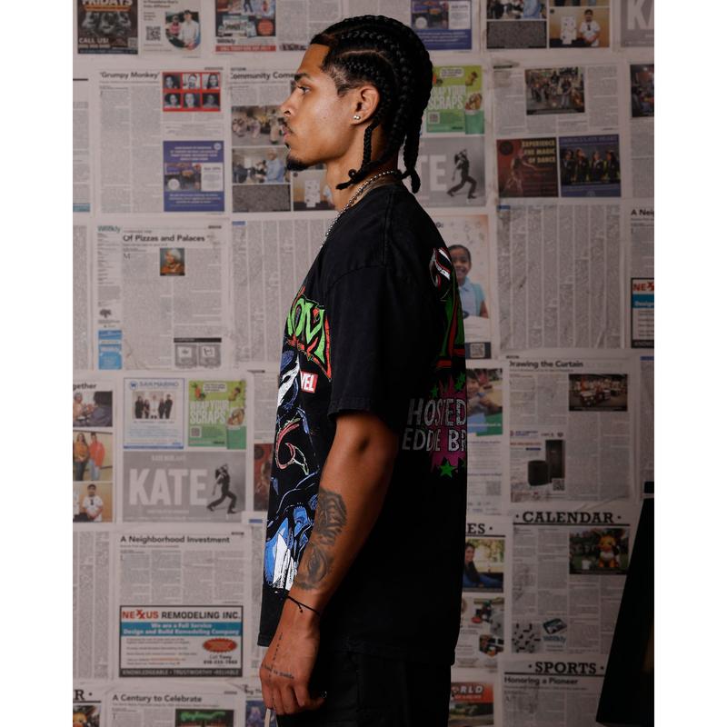 73Studio Marvel Venom Eddie Brock T-Shirt Black Acidwash