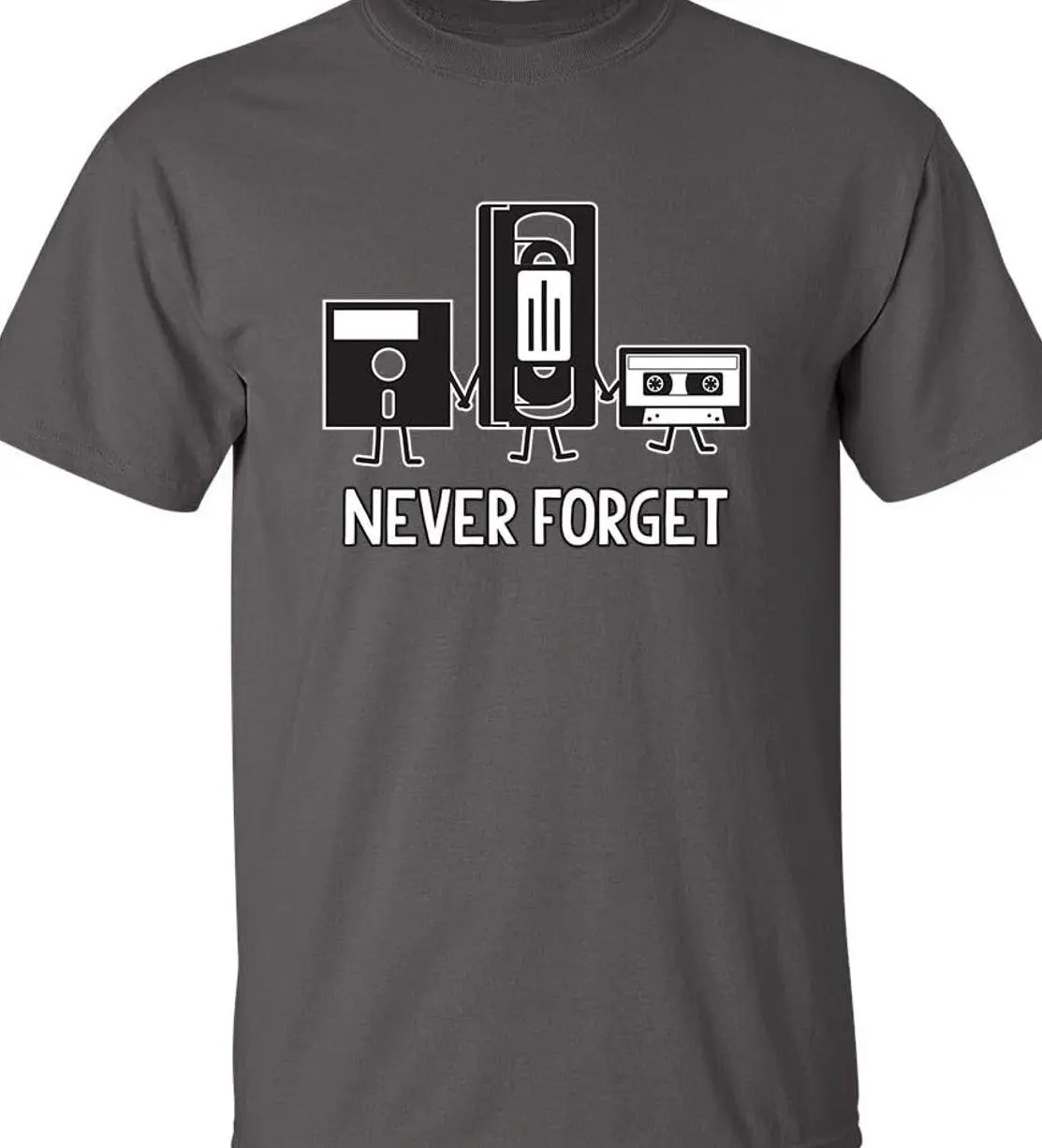 Never Forget T-Shirt | Floppy Disk Retro Geek Shirt | Funny 90s Throwback Novelty T Shirts for Tech Nostalgia Geek Gifts CJL