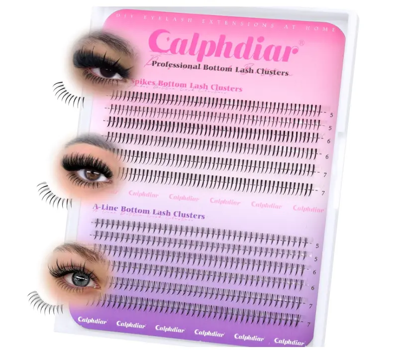 Bottom Lashes Extension 552pcs Natural Lower Eyelash Clusters 5-7mm Bottom Lash Clusters 2 Styles Individual Lashes DIY Bottom Cluster Eyelash Extensions