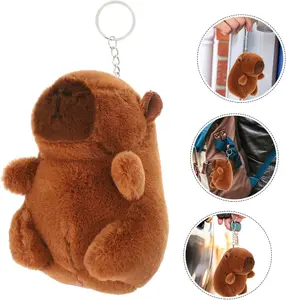 2026 New Huggable Capybara Plush Doll, Animal-Shaped Design, 360-Degree Rotatable Tail, Baby Keychain Charm, Girls’ Fashion Accessory Gift