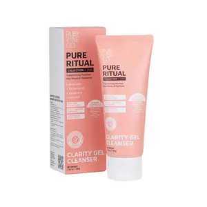 RUBY VIBE CO Clarity Gel Cleanser, Gentle Foaming Facial Cleanser with Niacinamide & Tea Tree Oil, Hydrating Face Wash for Women and Men, Daily Facial Cleanser, 100 g