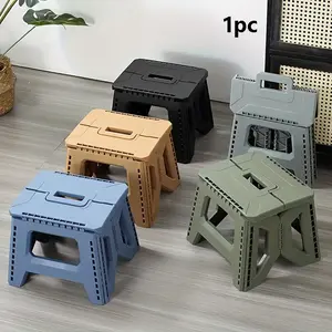 Thick Portable Folding Stool, Multi-Color Plastic Foldable Seat, Indoor Party Picnic Fishing, Durable PP Material, Stackable Kitchen Chair