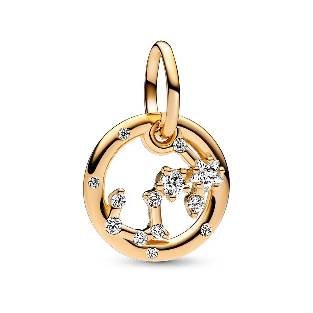 Pandora Scorpio Zodiac Dangling Charm, Metal Blend Circular Frame Design, Ideal for Appreciation, 762710C01, Zodiac Theme, Adults, Elegant, Brilliant Cut Charms & Pendants, Unisex
