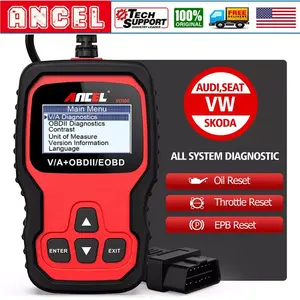 ANCEL VD500 OBD2 Scanner for Volkswagen VW Audi Skoda Seat, Full System Diagnostic Tool Check Engine EPB ABS SRS Code Reader with Oil Throttle Position Adaption Brake Pad Reset