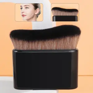 1 foundation brush, new portable wavy flat brush face makeup brush, soft and fits the face, Beauty Travel Brush
