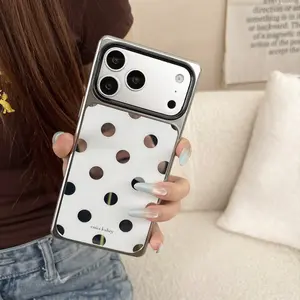 Stylish Square Full Coverage Shockproof Protective Case, Mirror Polka Dot Series, 4 Colors for iPhone 17 ProMax