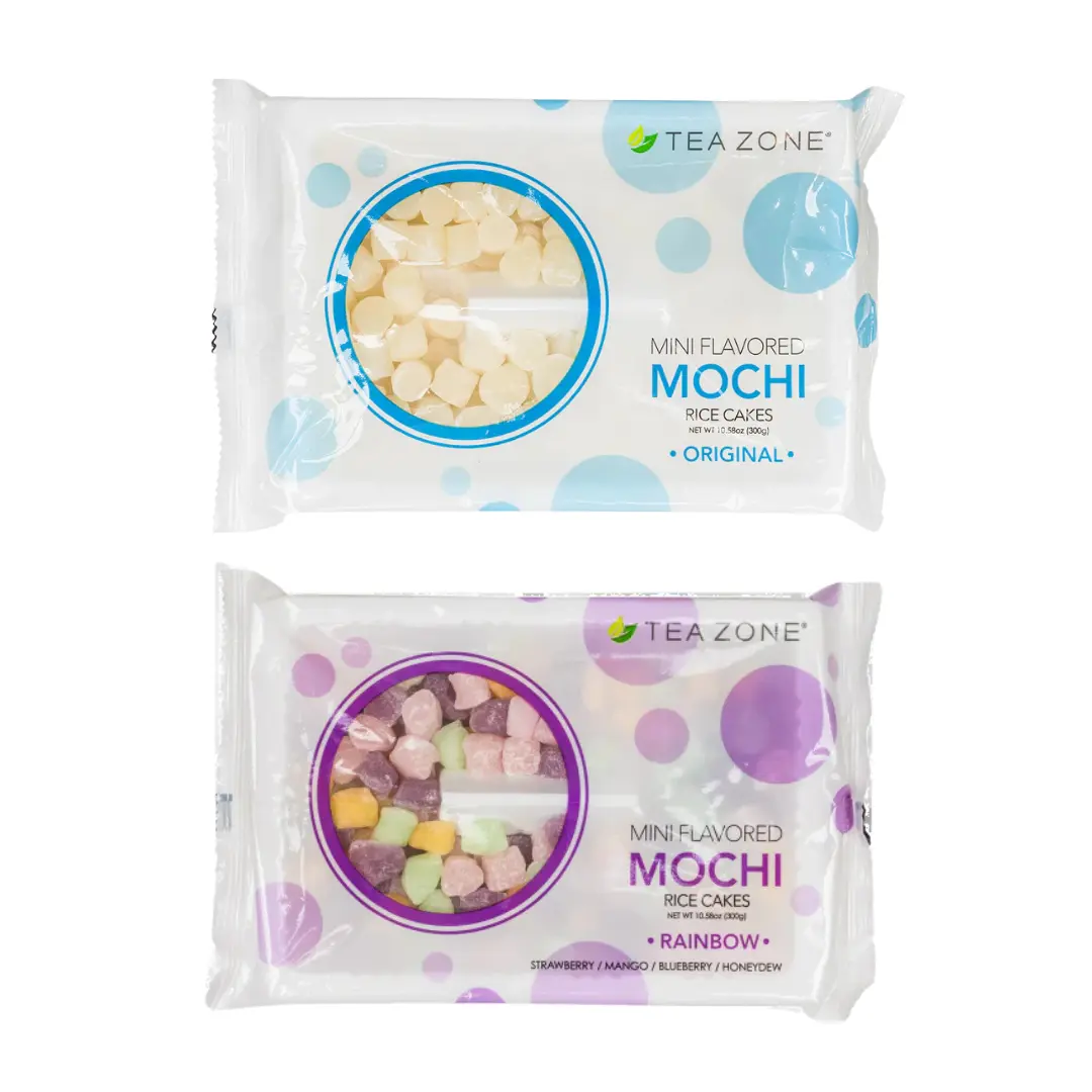 Mini Mochi Sweet Rice Cake Snack - Shaved Ice, Frozen Yogurt, Ice Cream Toppings, Dessert Mochi Daifuku  - Bag (10.6oz)