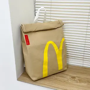 McDonald's Notebook Bag Funny Backpack Classic Large Capacity Paper Bag Cute Shoulder Bag Casual Canvas Backpack