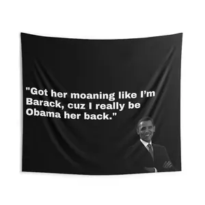 Funny Obama Indoor Wall Tapestries, Unique Wall Art Decor, Political Tapestry, President Obama Humor, Home Decor Accent