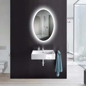 Rose LED Bathroom Mirror 20" x 28", Oval, Warm/Cool LED backlit, infrared sensor switch, dimmable, splash-proof, rust-proof