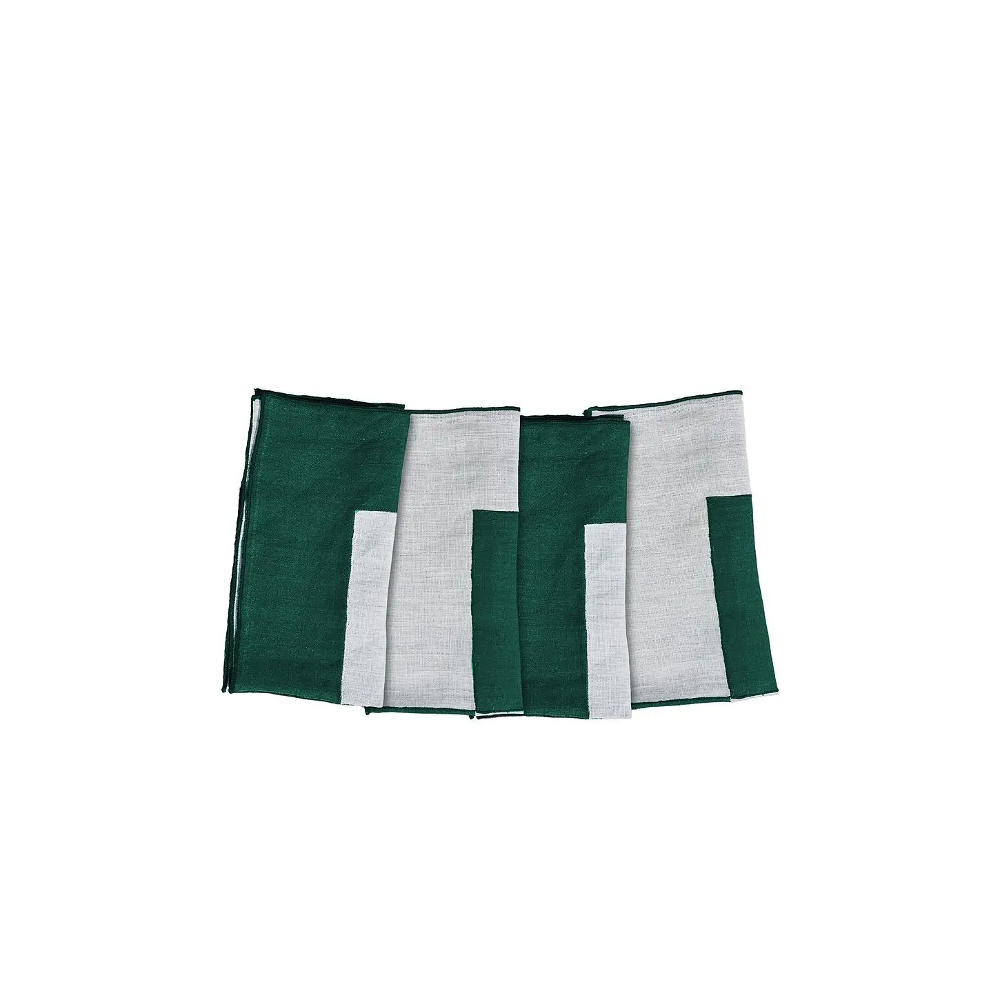 Misette Linen Embroidered Napkins Set Of 4 in Green
