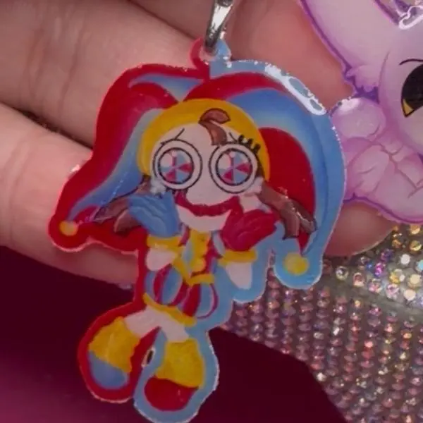 Neurotic Jester Pomni Handmade Shrinky Dink Resin Keychain