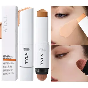 Two-In-One Concealer Foundation Stick, Dual-Head Design with Brush, Waterproof Sweatproof Long-Lasting Coverage, Skin Tone Corrector, Five Colors Available