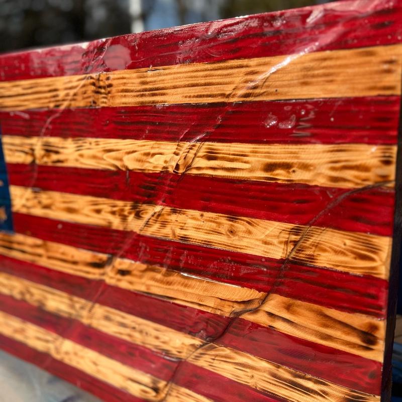 Wooden hand crafted American flag Decor Hangable Decoration Hangingqwp