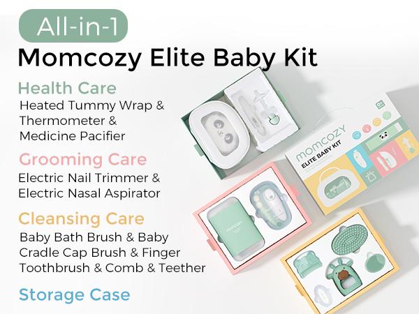 Momcozy Elite Baby Kit, Superior Gift Set for Grooming & Health & Cleansing, Include Electric Nail File&Nasal Aspirator, Heated Tummy Wrap,Thermometer,Bath Brush,Teether,Medicine Pacifier,Storage Case Momcozy Elite Baby Kit, Superior Gift Set for Grooming & Health & Cleansing, Include Electric Nail File&Nasal Aspirator, Heated Tummy Wrap,Thermometer,Bath Brush,Teether,Medicine Pacifier,Storage Case