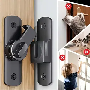 2Pcs Sliding Adjustable Door Bolt Lock, No Drilling Stainless Steel Door Latch for Commercial Home Office Bathroom Anti-Security Use, Door Safety Lock